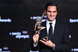 Roger Federer honoré en décembre dernier lors des SRF Sports Awards 2022.
