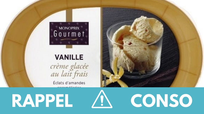 , Rappel produit : glaces à la vanille
