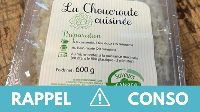, Rappel produit : Choucroute