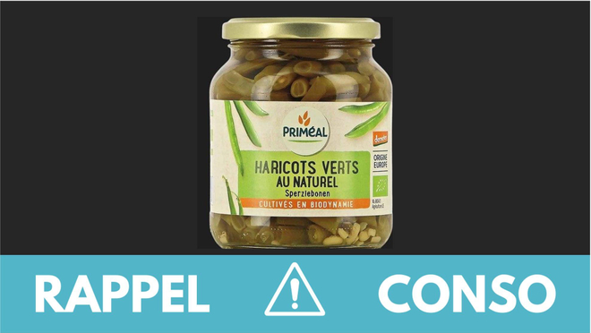 , Rappel produit : haricots verts en bocal
