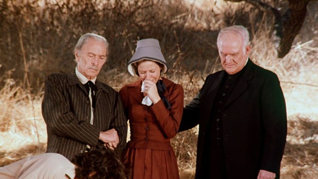 L'enterrement de la mère de Caroline Ingalls dans la série La Petite Maison dans la Prairie.